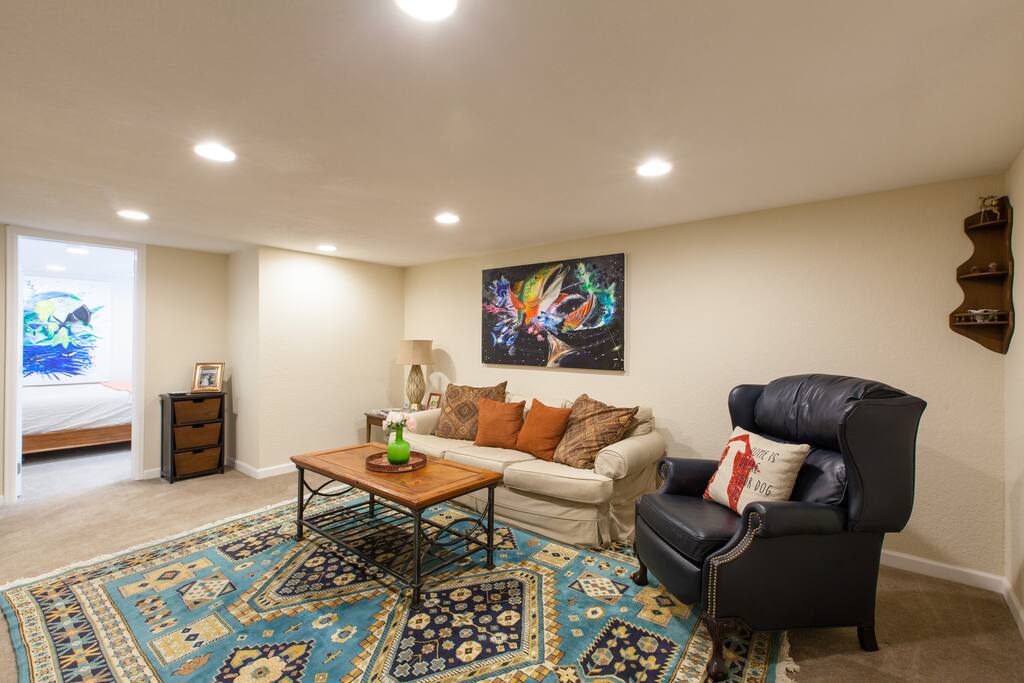 Spacious AirBnB living area, perfect for working or relaxing