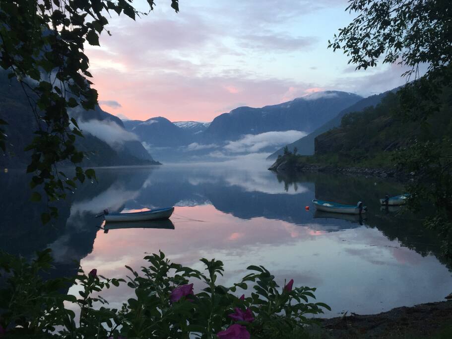 View from the cottages. Rowboat (without motor) included in price, not winter.