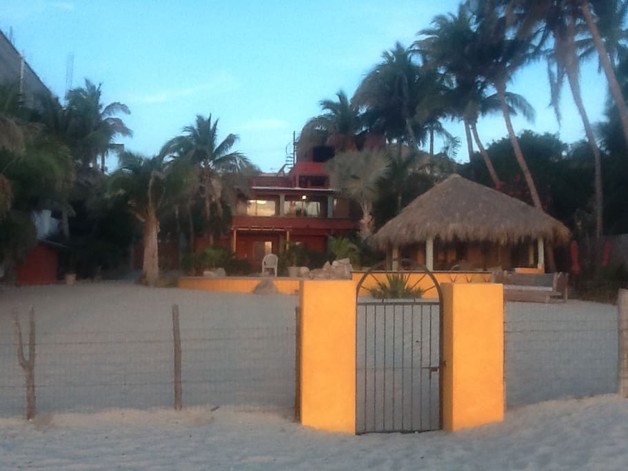 Entering from white sand beach