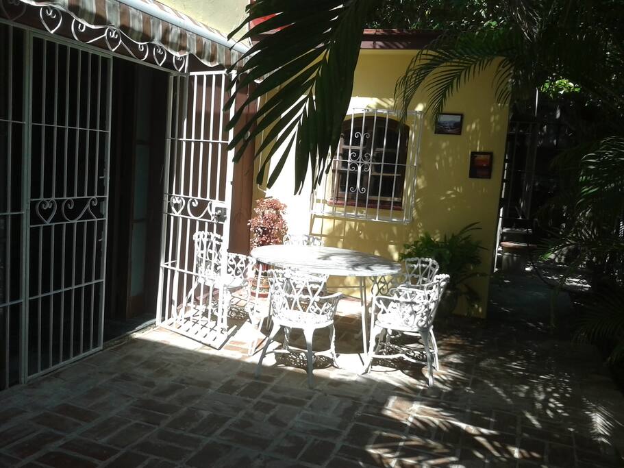 Terrace eating area.