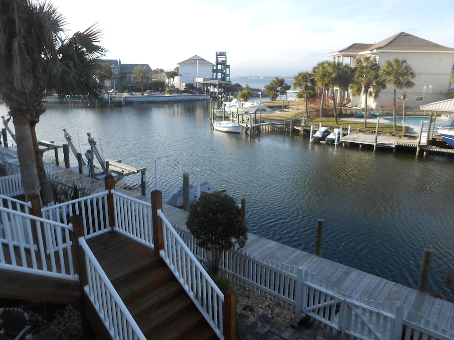 Channel and Pensacola Sound in back of house