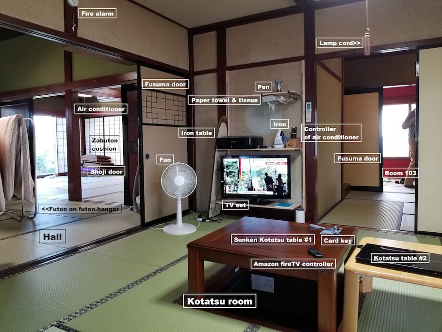 こたつの部屋 Living/Office room with Kotatsu