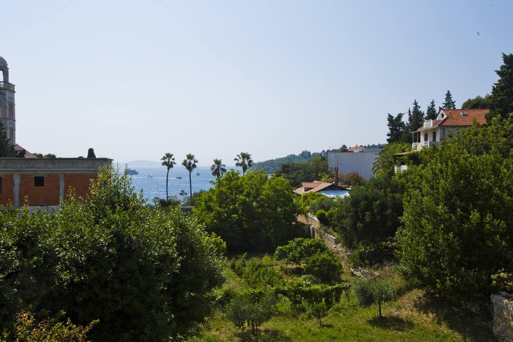 view from the terrace/beach below the house