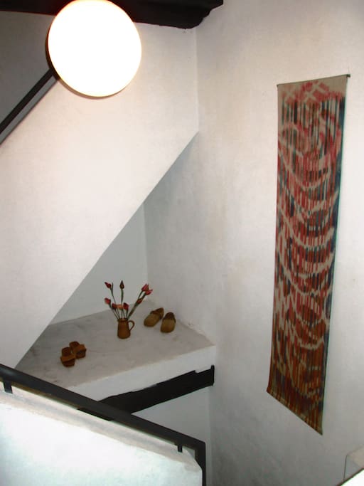 Stairs with my own made weaving work
