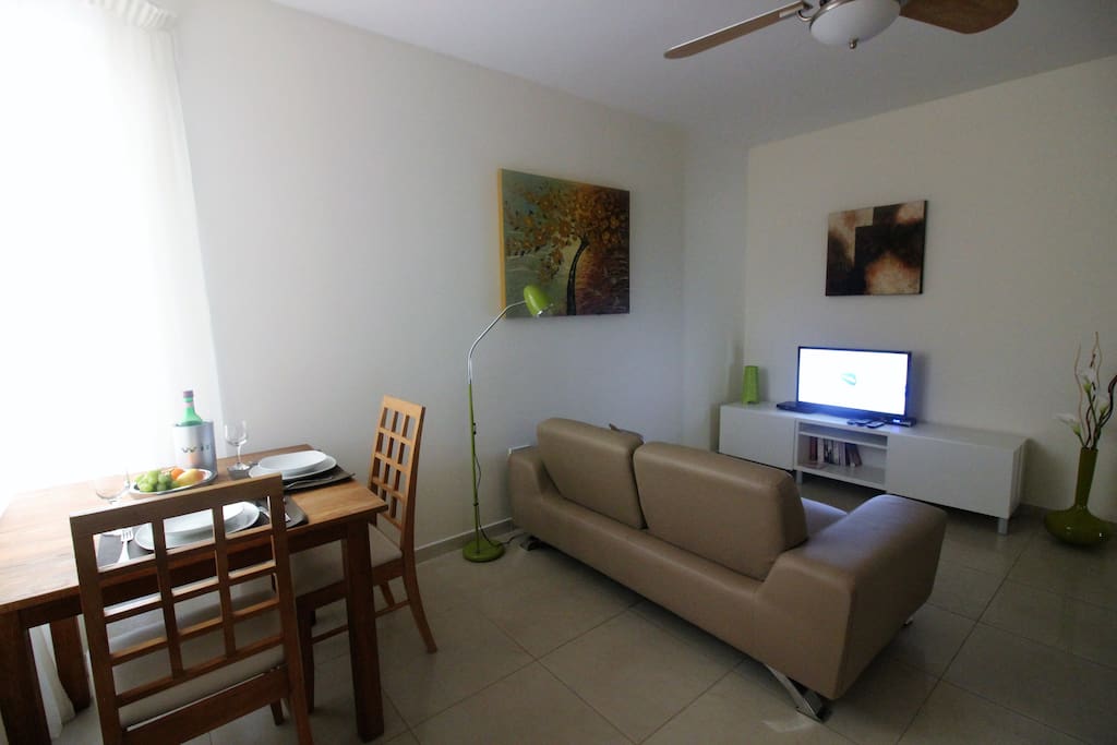 Combined open plan sitting and dining area