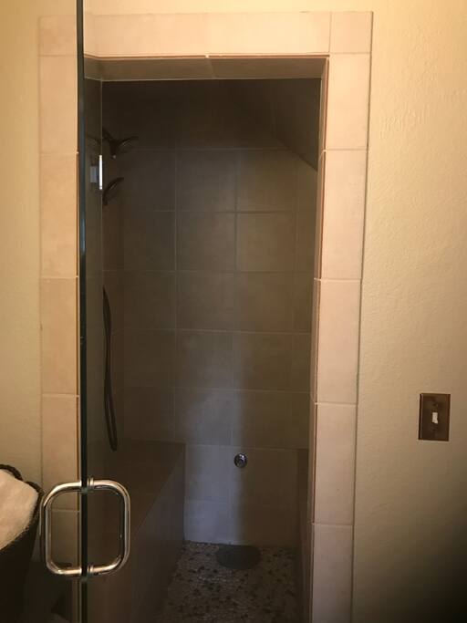 Shower with benches.