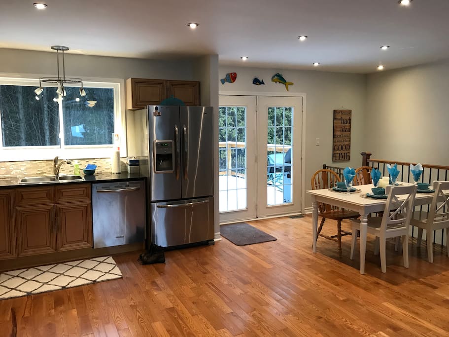 Spacious kitchen to cook your meals with easy access to bbq on the back deck.