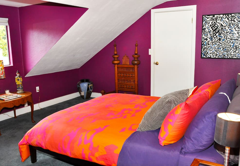 The Purple Room- closet can fit a twin mattress, kids love to hide away in this secret spot!