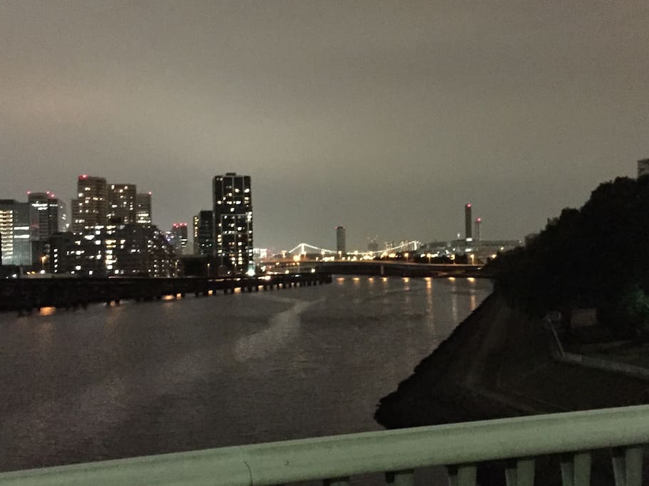Outside view from balcony in the night