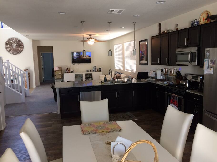 Big new house with open floor plan.