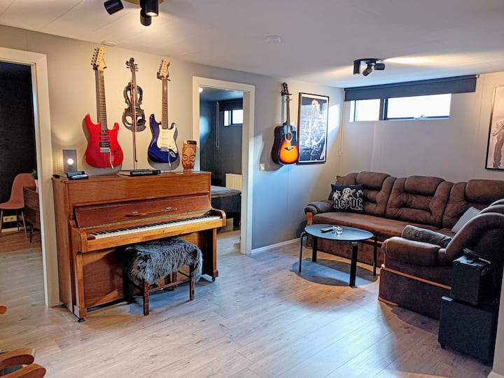 The living room. Guest can use all the instruments if they like.