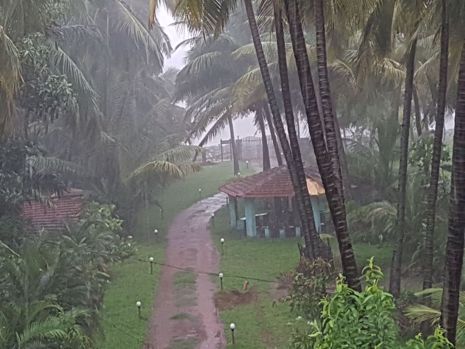 This is the view from the balcony of the rooms facing the beach.
This was during monsoons.