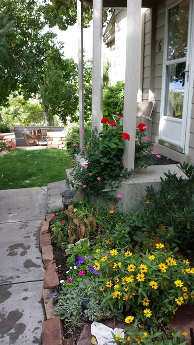 Entrance to Cottage, and view of patio.