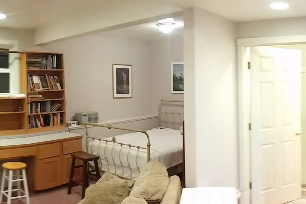 Completely private self contained studio shares a water heater with the upstairs apt.