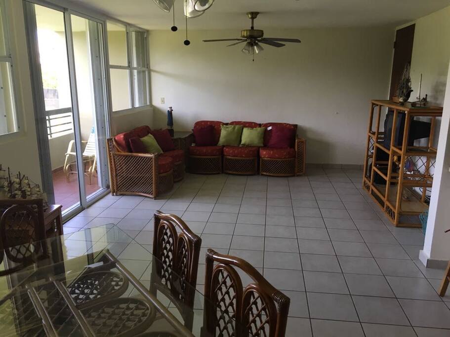 Living room with balcony.