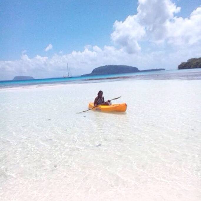 Hire a kayak and explore the bay