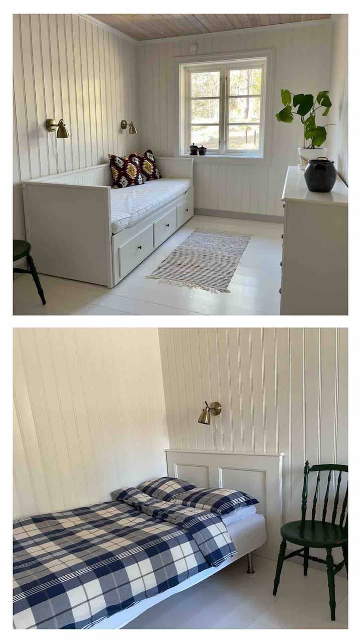 Chumba cha wageni kilicho na kitanda cha sentimita 120 na kitanda cha sofa