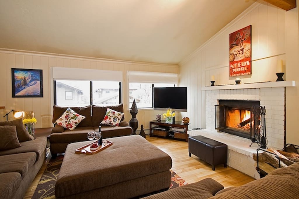 Gas fireplace for chilly nights