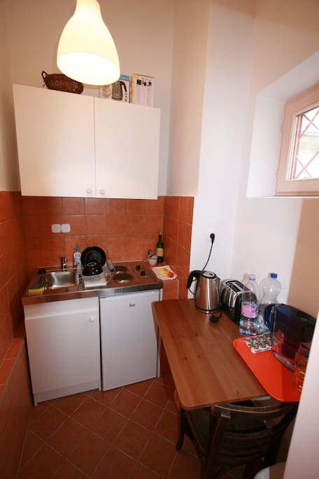 Kitchen with electric stove
