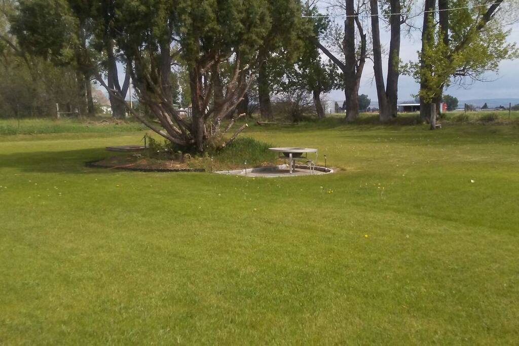 Side yard. Plenty of room for dinner outside with included firepit and space for tents if needed. will he able to view eclipse right here and no need to fight crowds.
