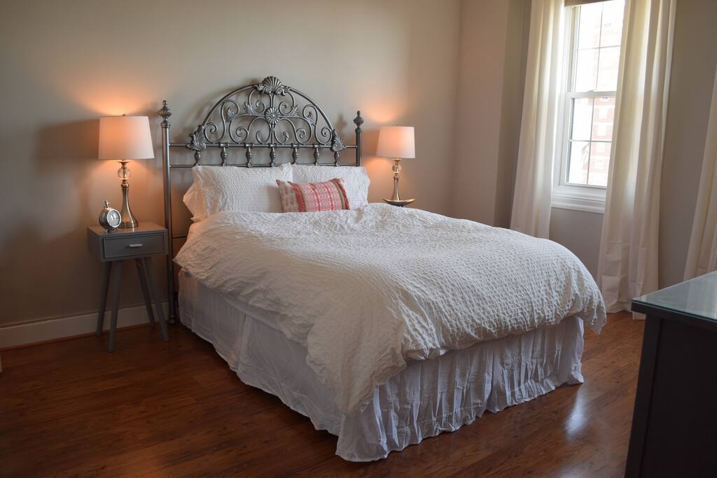 Pillow-top bed with anti-allergen coverings.