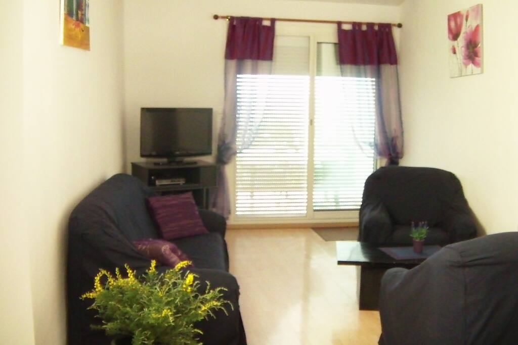 Séjour donnant sur terrasse avec vue