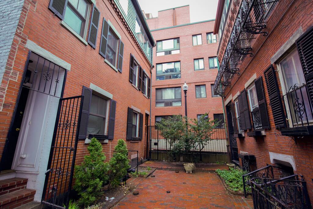Courtyard. Our entrance is the further one away to the left.