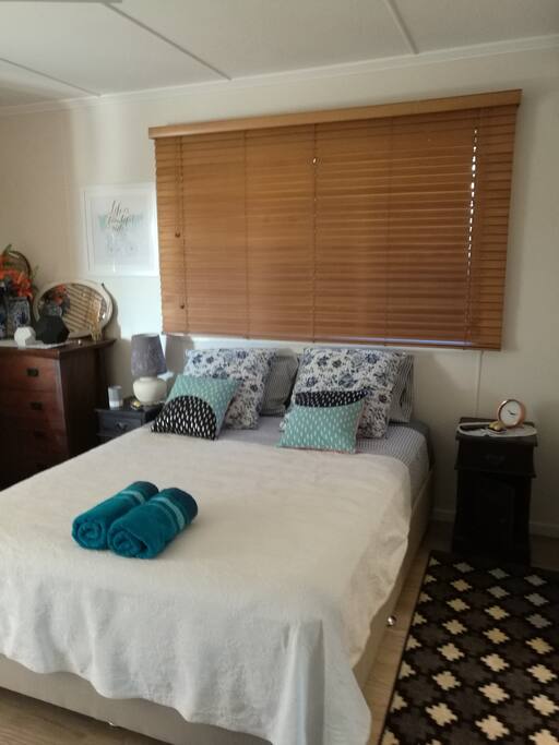 Queen size comfortable bed ,with quality linen