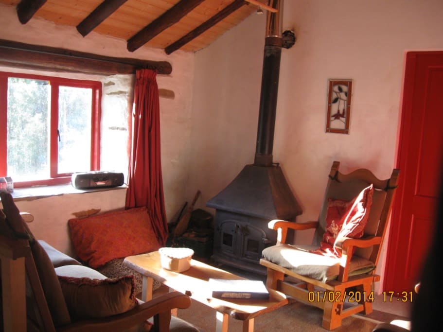 The living room and wood burner.
