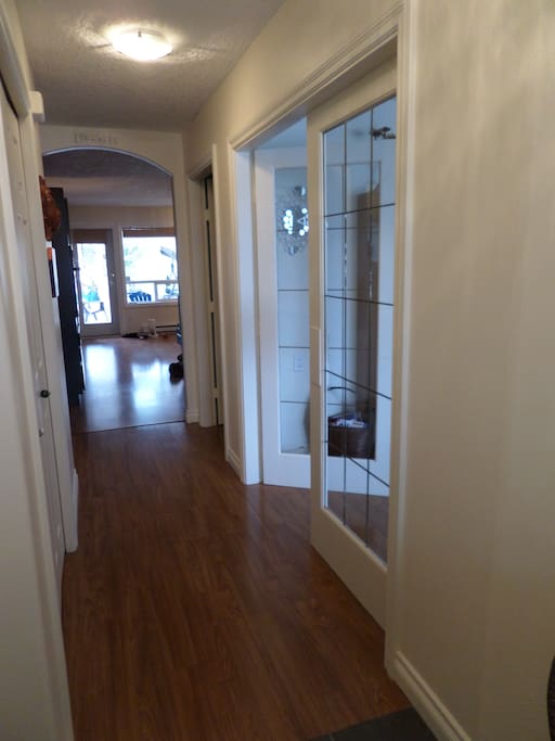 Clear view past the french doors right to the backyard