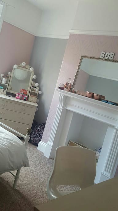 2nd Bedroom. Double bed and double wardrobe. There is also a desk in here.