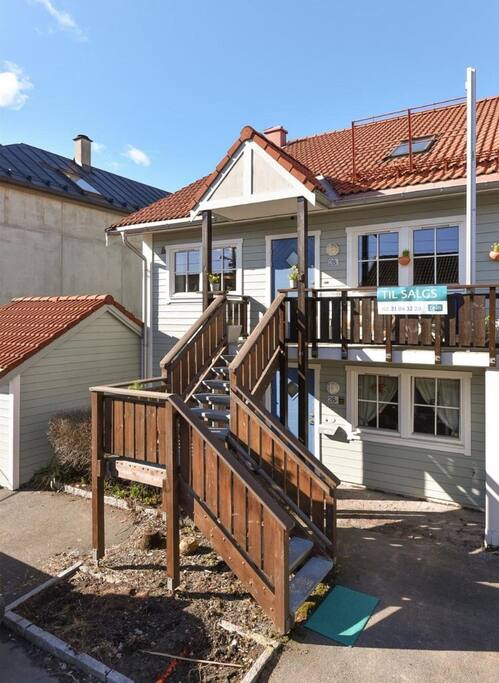 Front of the house. Apartment is located on the second floor