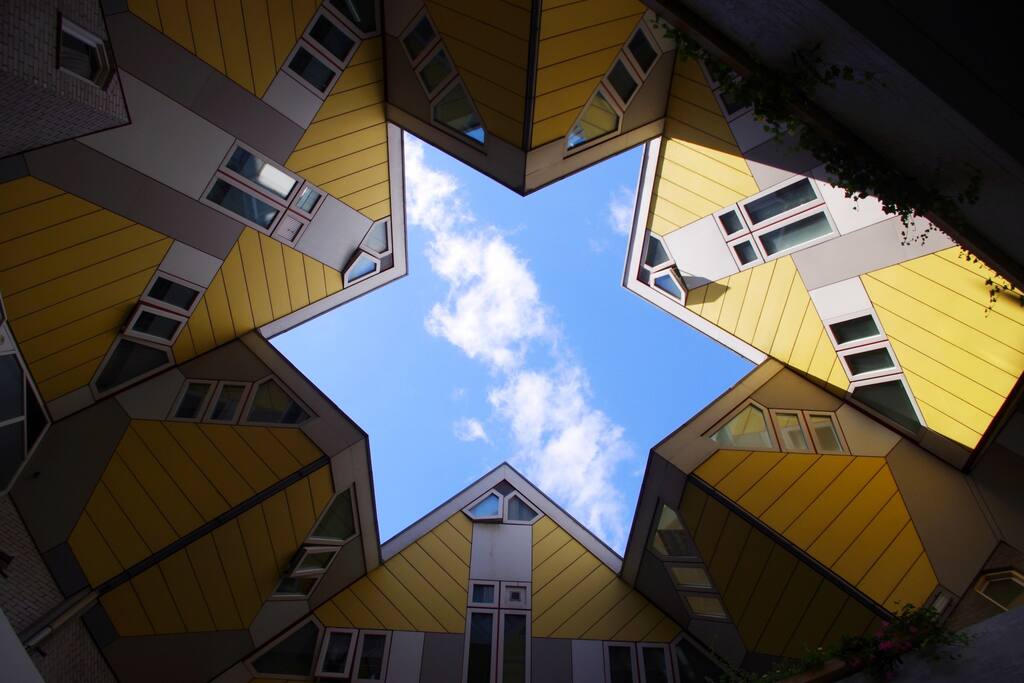 only a few steps away to the cube houses