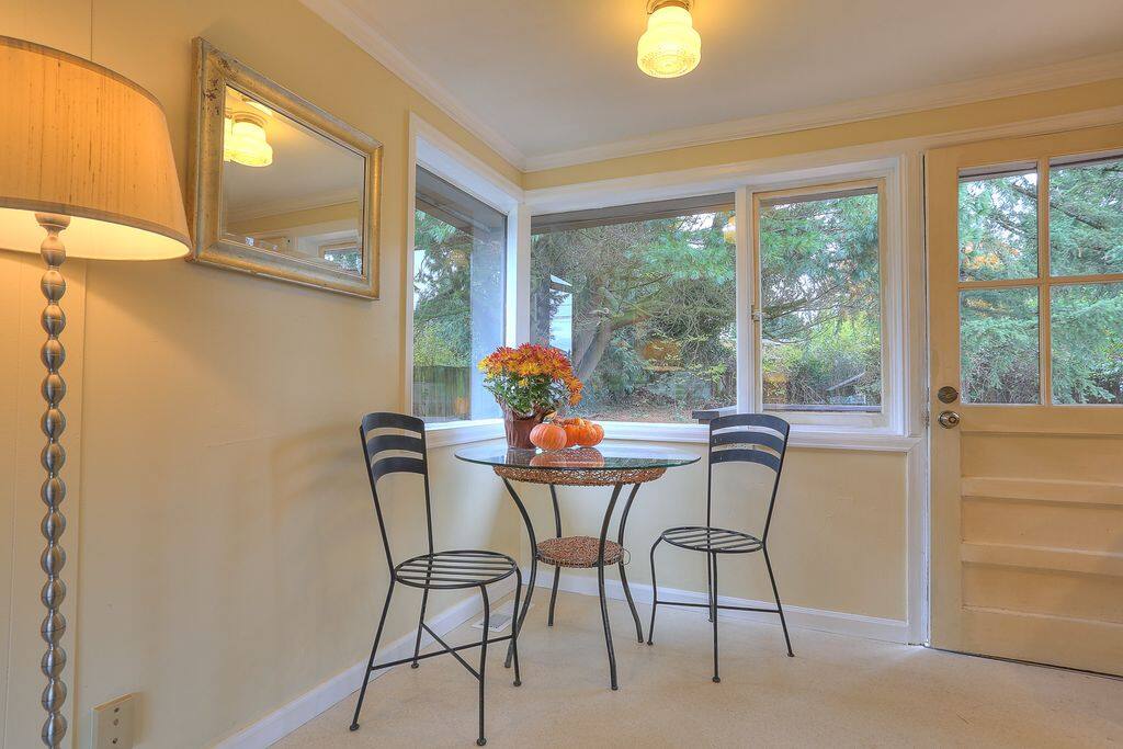 A sunny, bright dining nook.