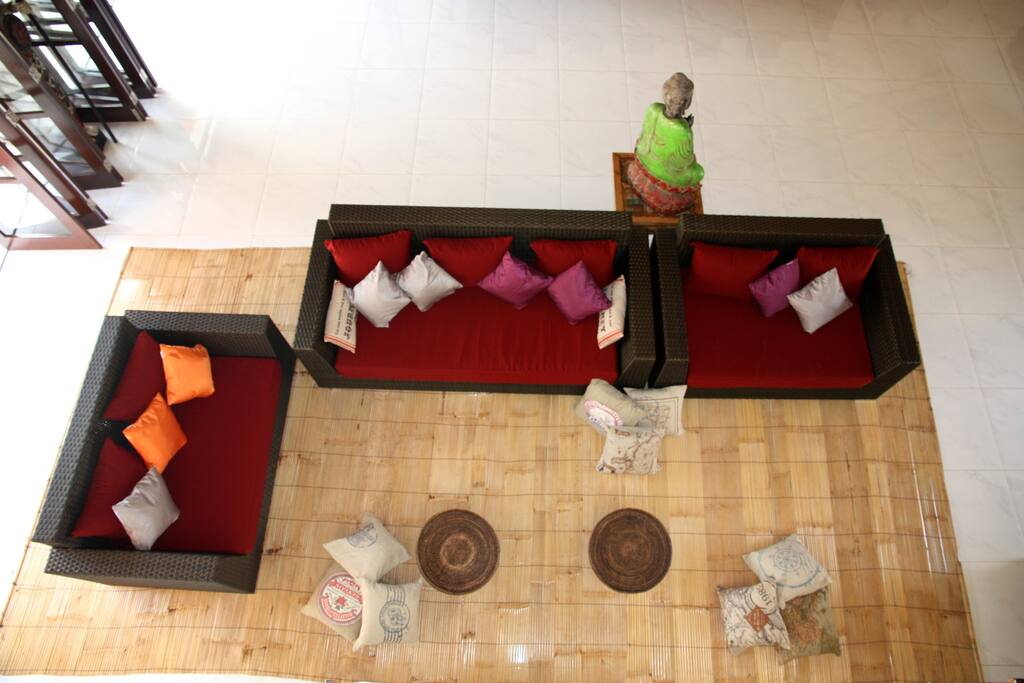 The living area from the second floor