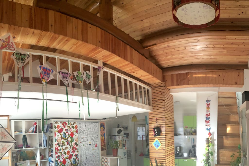 The mezzanine with one bedroom.