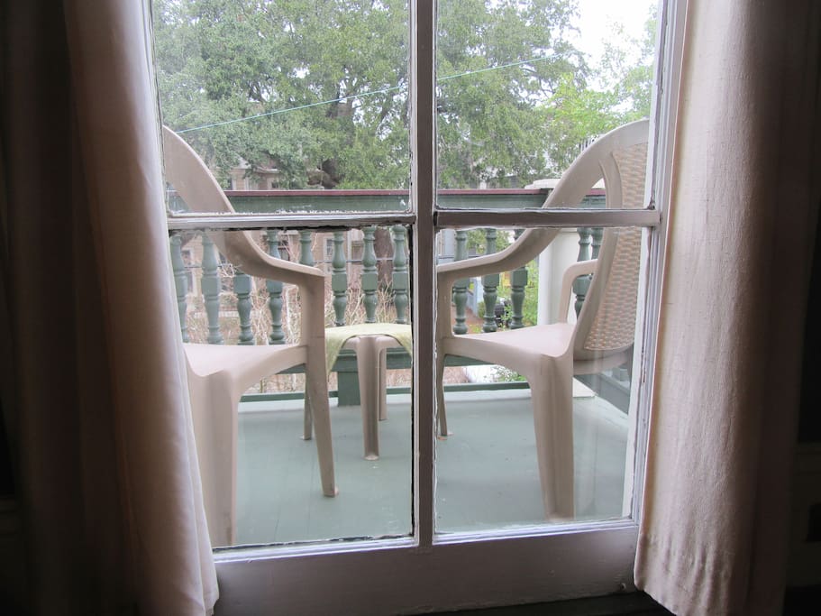 Balcony is great for morning coffee