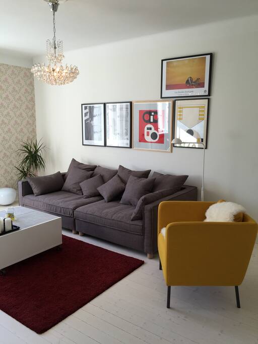 Living room with a sofa bed