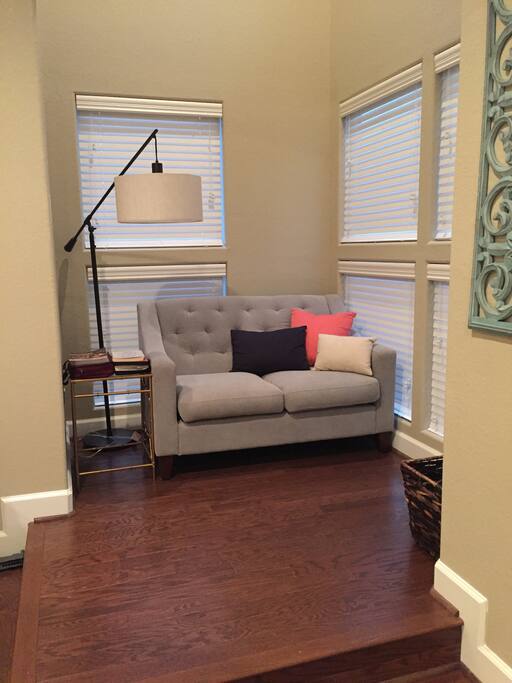Adorable reading nook in the master bedroom