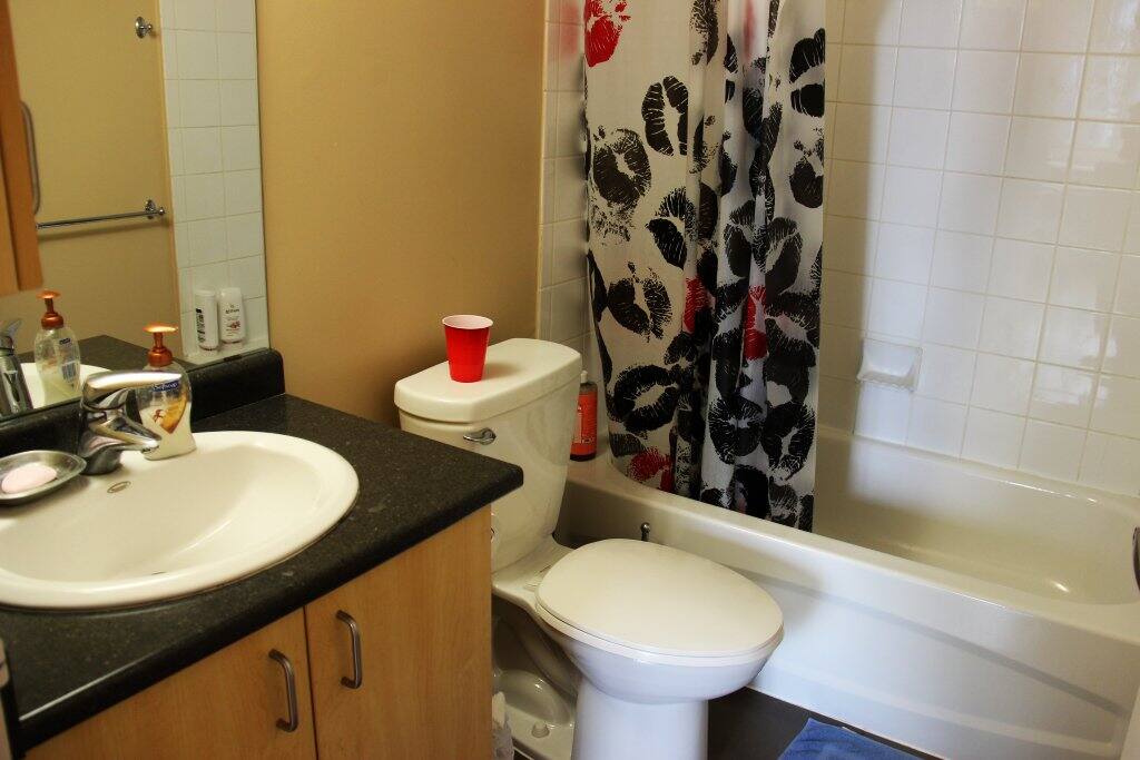 Our bathroom, we keep it reasonably clean.