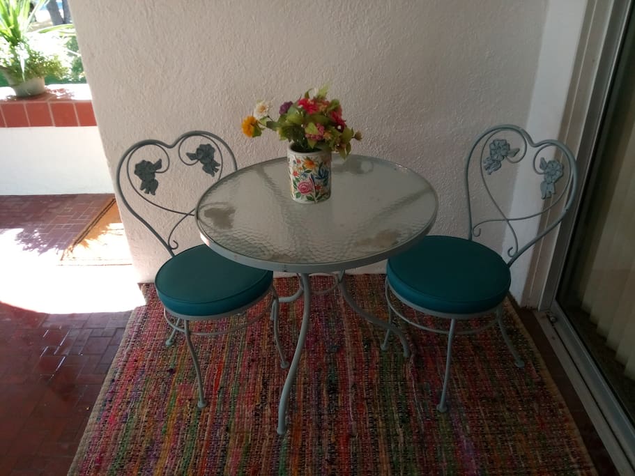 Patio seating.