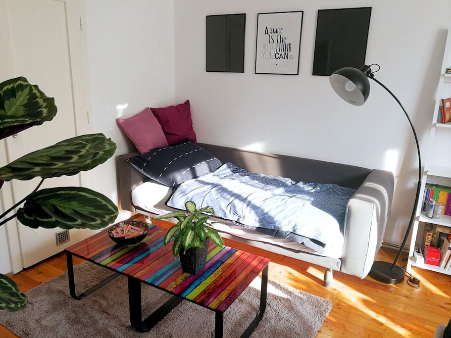 Sofa turned into a bed, if necessary. :)