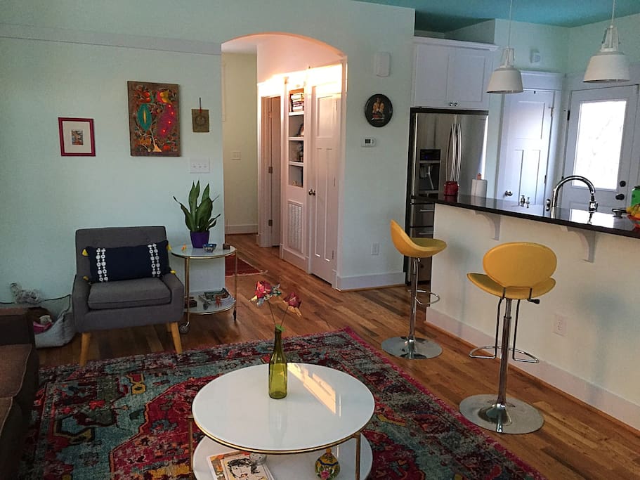 Living room and kitchen