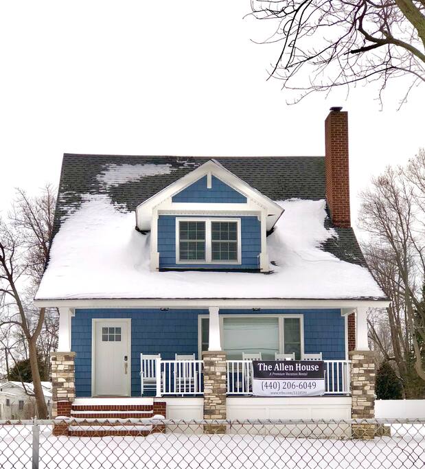 Front of house in winter