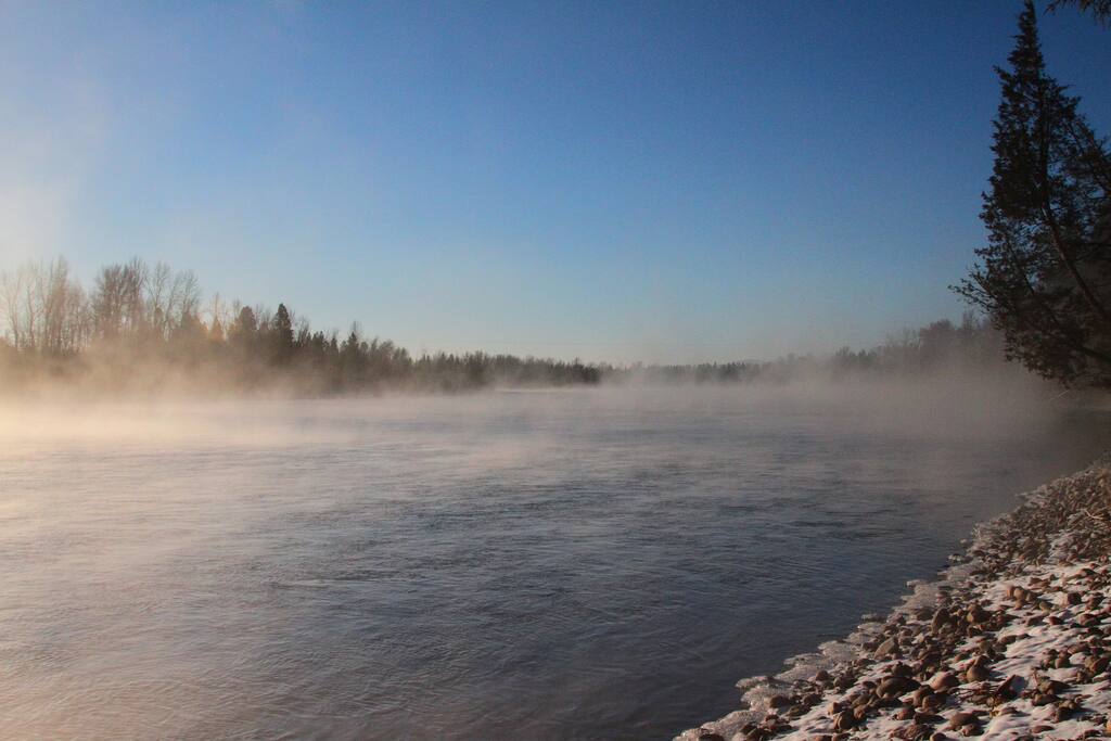 Mist on the Flathead during a winter morning.