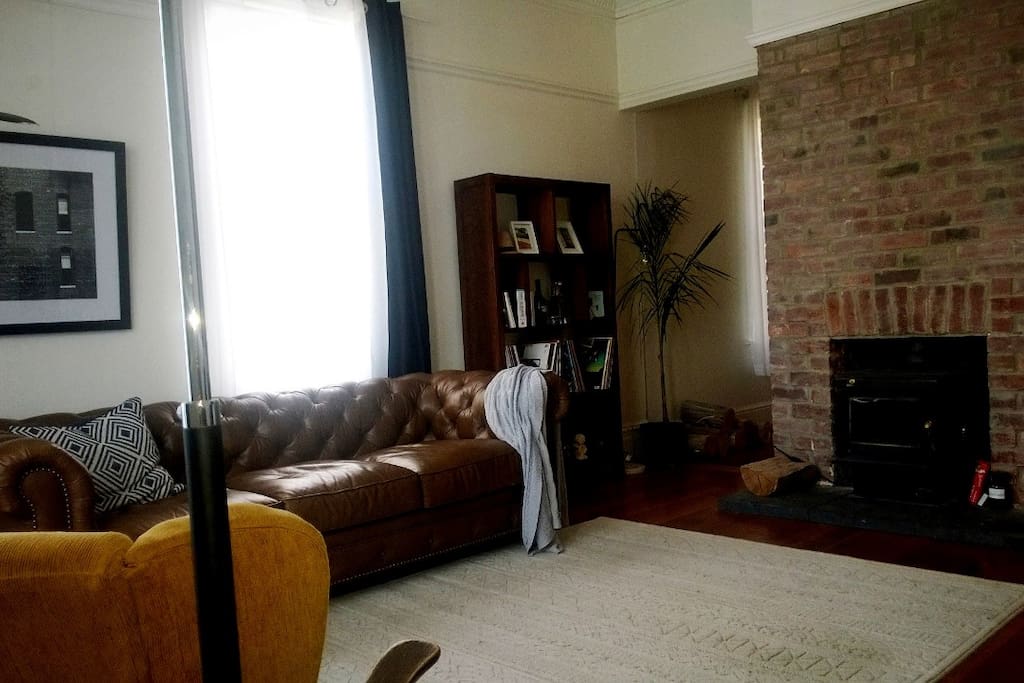 Cosy fireplace in shared living room
