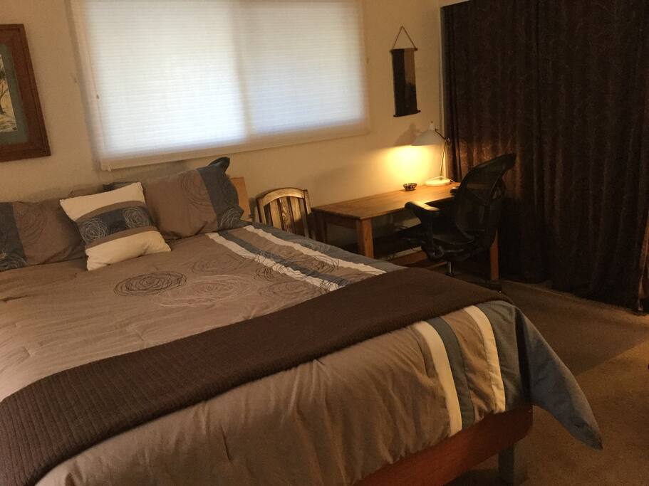 The queen size bed is very comfortable.