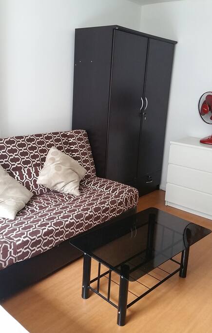 Bed sofa and wardrobe