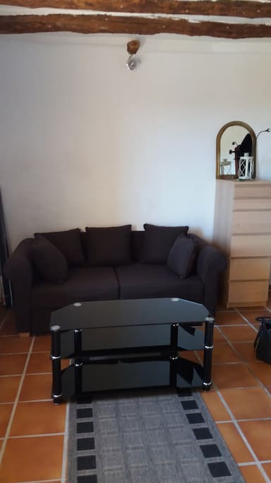 Petit salon en rez de chaussé canapé convertible