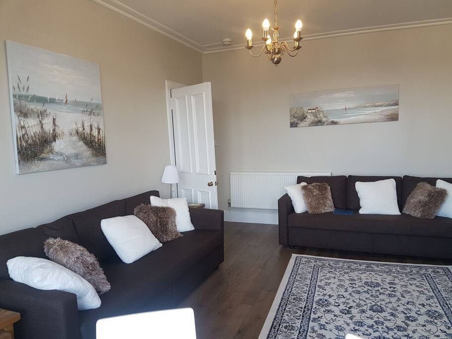 Living room with 2 double sofa beds
